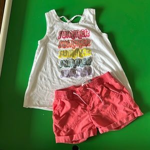 Old Navy/Crazy Girls Sz 10/12 Shorts & Tank Top Set